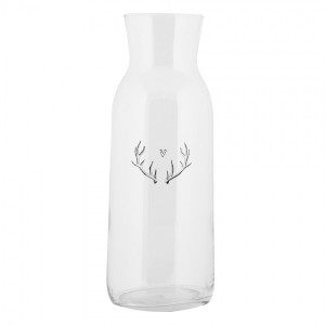 Skleněná karafa paroží se srdíčkem Love Deer - Ø 9*25 cm / 1000 ml