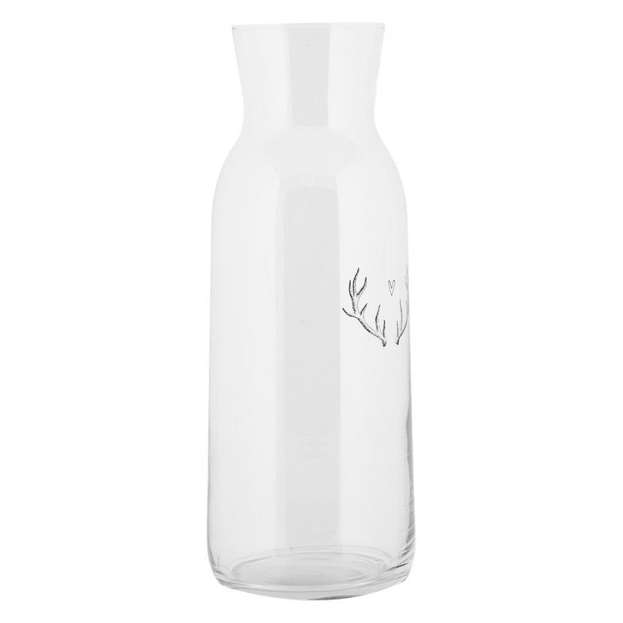 Skleněná karafa paroží se srdíčkem Love Deer - Ø 9*25 cm / 1000 ml
