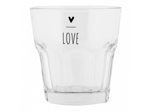 Sklenička se srdíčkem Love Heart & Smile - Ø 8*8 cm / 200 ml