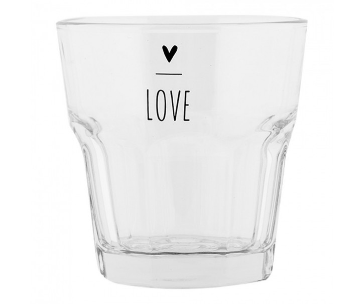 Sklenička se srdíčkem Lovely Day - Ø 8*8 cm / 200 ml Clayre & Eef