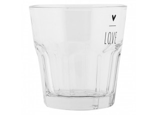 Sklenička se srdíčkem Love Heart & Smile - Ø 8*8 cm / 200 ml