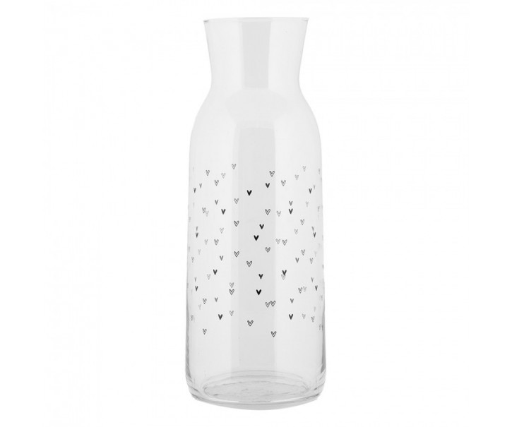 Skleněná karafa se srdíčky Lovely Day - Ø 9*25 cm / 1000 ml Clayre & Eef