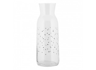 Skleněná karafa se srdíčky Lovely Day - Ø 9*25 cm / 1000 ml