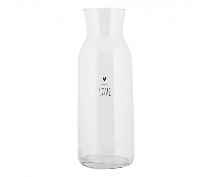 Skleněná karafa se srdíčkem Lovely Day - Ø 9*25 cm / 1000 ml Clayre & Eef