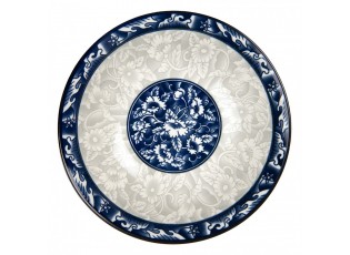 Bowl ? 21x5 Cm White Blue Ceramic - ? 21*5 cm / 600 ml
