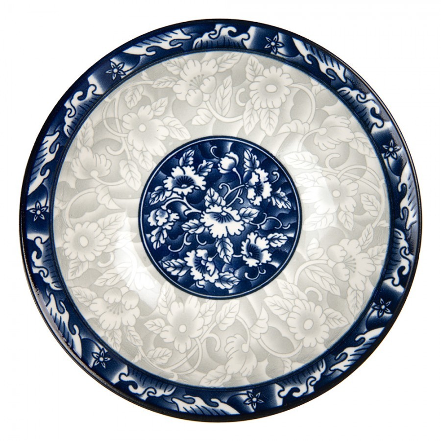 Bowl ? 21x5 Cm White Blue Ceramic - ? 21*5 cm / 600 ml Clayre & Eef Bowl ? 21x5 Cm White Blue Ceramic - ? 21*5 cm / 600 ml Clayre & Eef