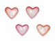 4ks růžový mix skleněný svícen srdce Love Hearts - 7*8 cm