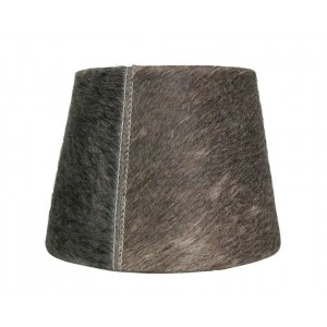 Stínidlo na lampu z hovězí kůže - hnědo šedá - 15*20* h 15cm