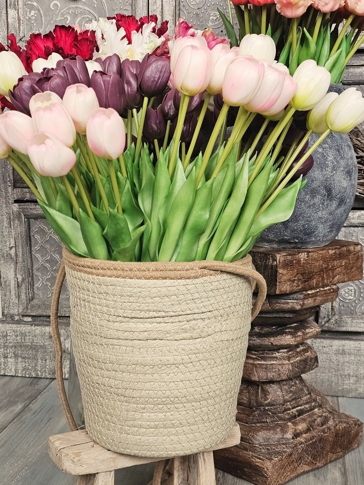 Závěsný košík květináč z mořské trávy Laos Pistacio - Ø 23*22/80 cm