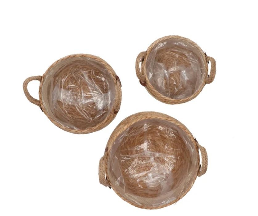 3ks košík květináč z mořské trávy Laos - Ø30*23 / Ø26*18 / Ø23*16 cm