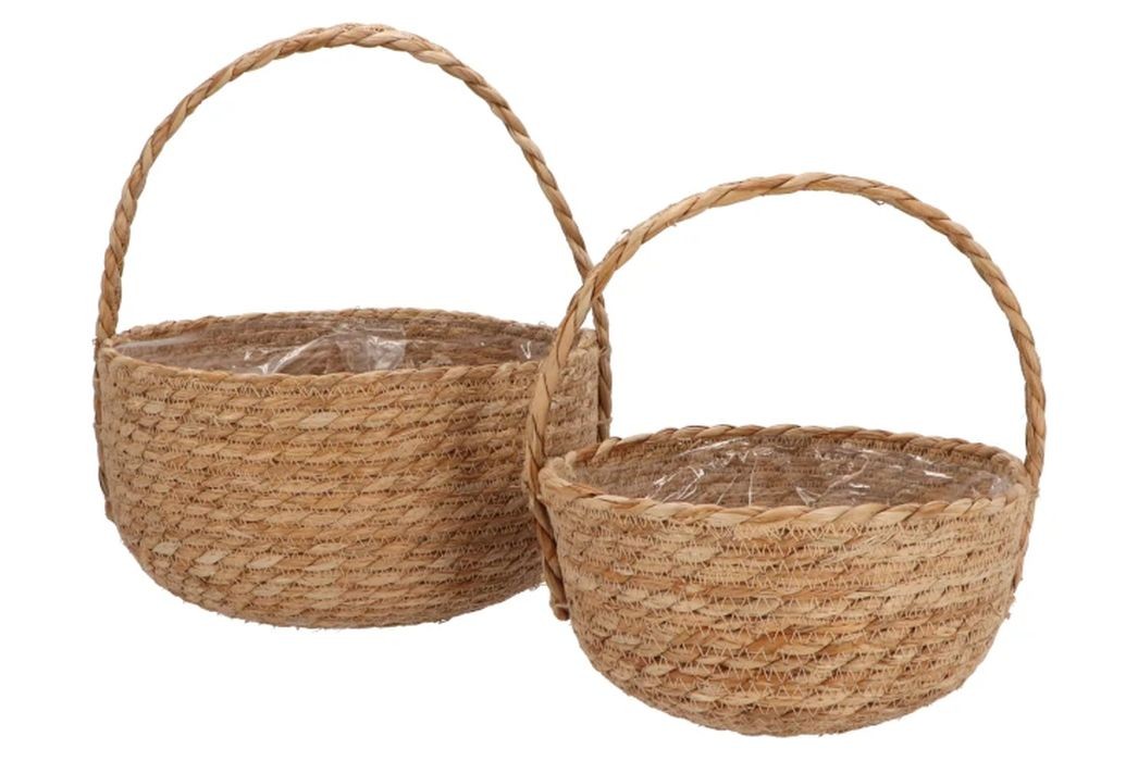 2ks košík květináč z mořské trávy Laos - Ø27*15 / Ø19*13 cm