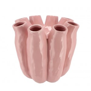 Růžová keramická váza Luna Tube Pink - Ø 24*24 cm