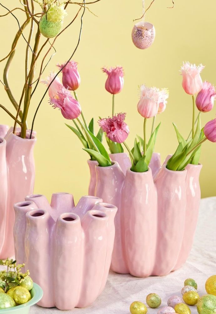 Růžová keramická váza Luna Tube Pink - Ø 24*24 cm