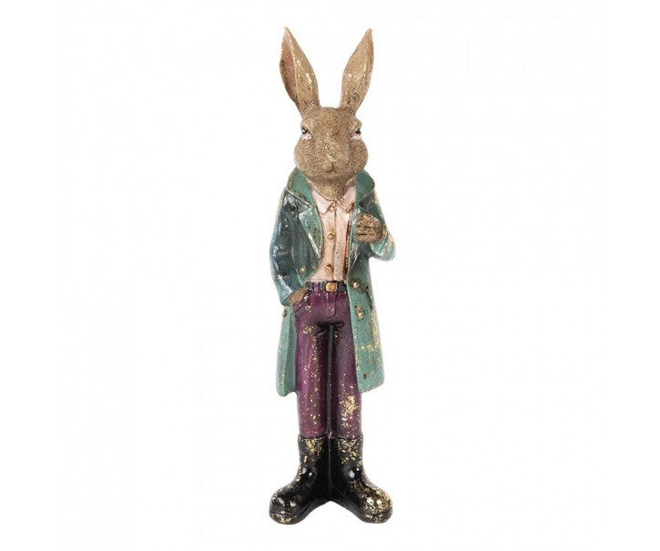 Decorative Figurine Rabbit 24 Cm Brown Plastic - 7*6*24 cm Clayre & Eef