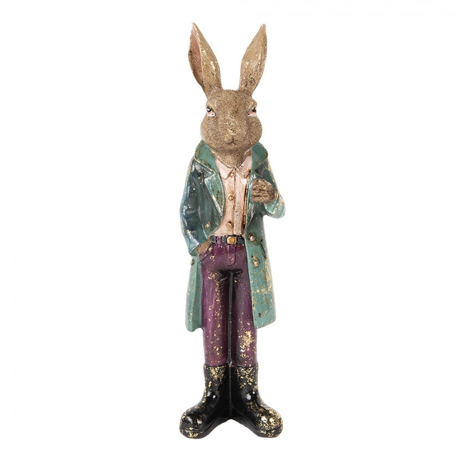Decorative Figurine Rabbit 24 Cm Brown Plastic - 7*6*24 cm