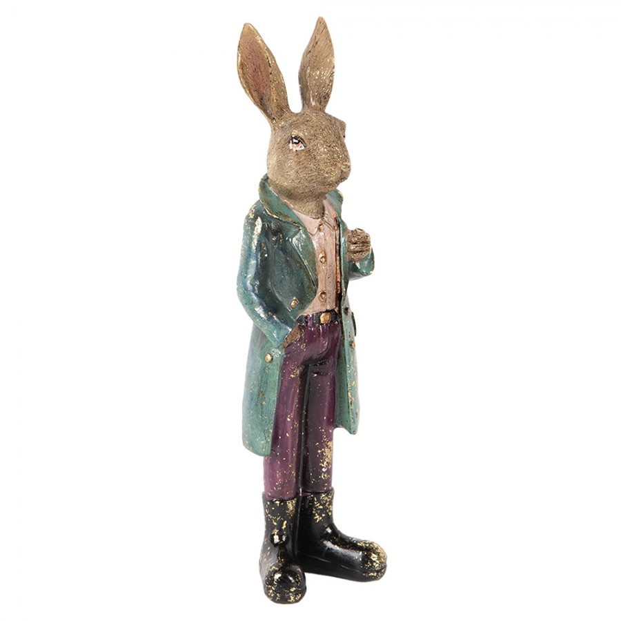 Decorative Figurine Rabbit 24 Cm Brown Plastic - 7*6*24 cm