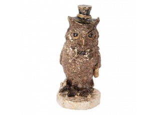 Decorative Figurine Owl 14 Cm Brown Plastic - 7*6*14 cm