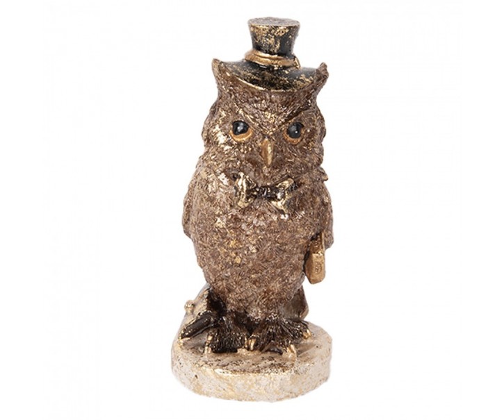 Decorative Figurine Owl 14 Cm Brown Plastic - 7*6*14 cm Clayre & Eef
