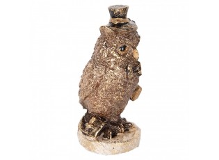 Decorative Figurine Owl 14 Cm Brown Plastic - 7*6*14 cm