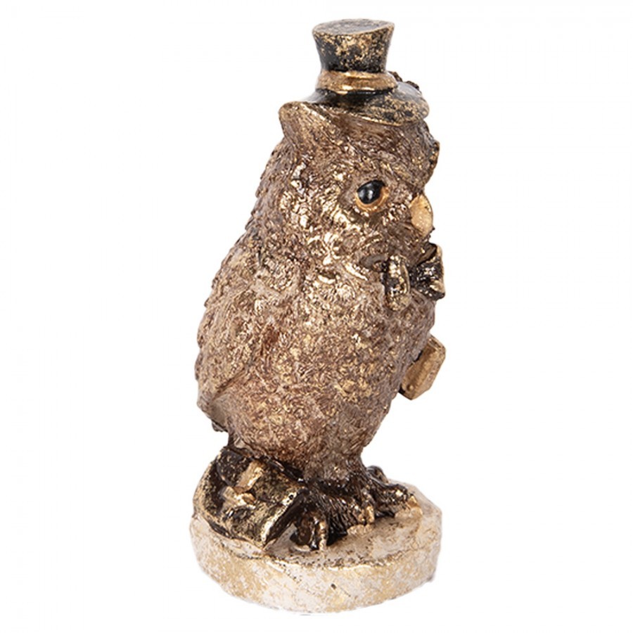 Decorative Figurine Owl 14 Cm Brown Plastic - 7*6*14 cm