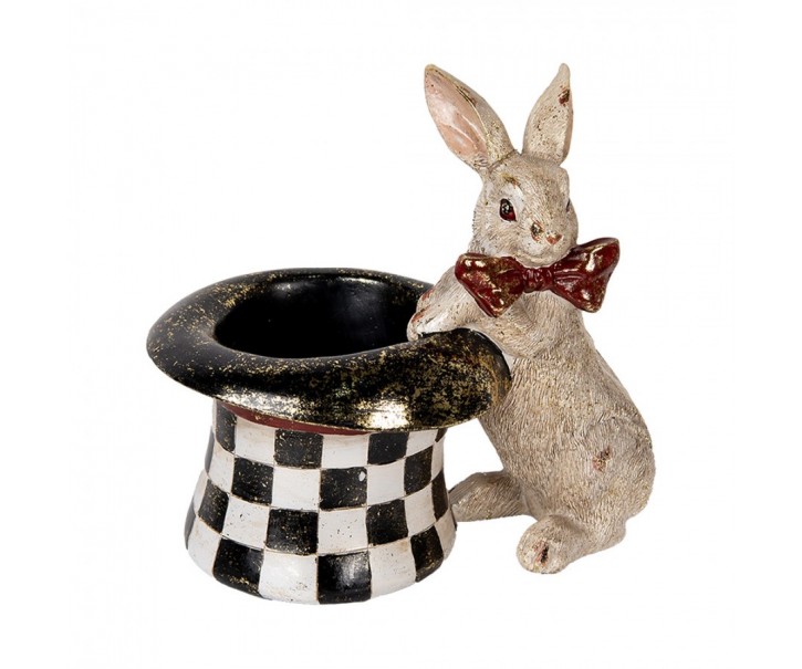Decorative Figurine Rabbit 25x16x23 Cm Beige Black Plastic - 25*16*23 cm Clayre & Eef
