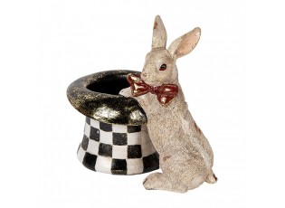 Decorative Figurine Rabbit 25x16x23 Cm Beige Black Plastic - 25*16*23 cm