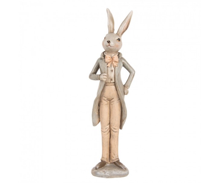 Dekorace králíček s kabátkem M - 7*5*24 cm Clayre & Eef