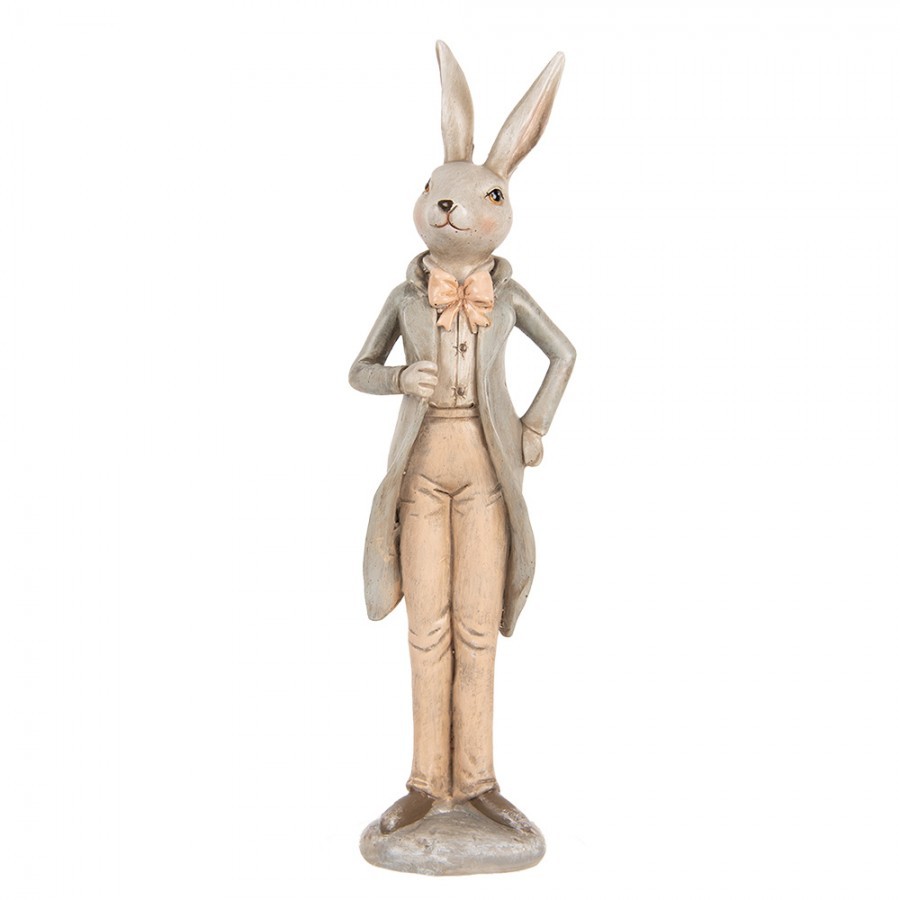 Dekorace králíček s kabátkem M - 7*5*24 cm