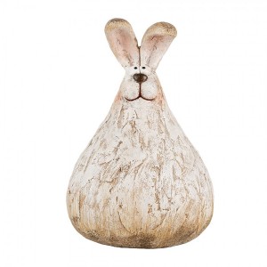 Béžová antik dekorace králík - 10*9*14 cm