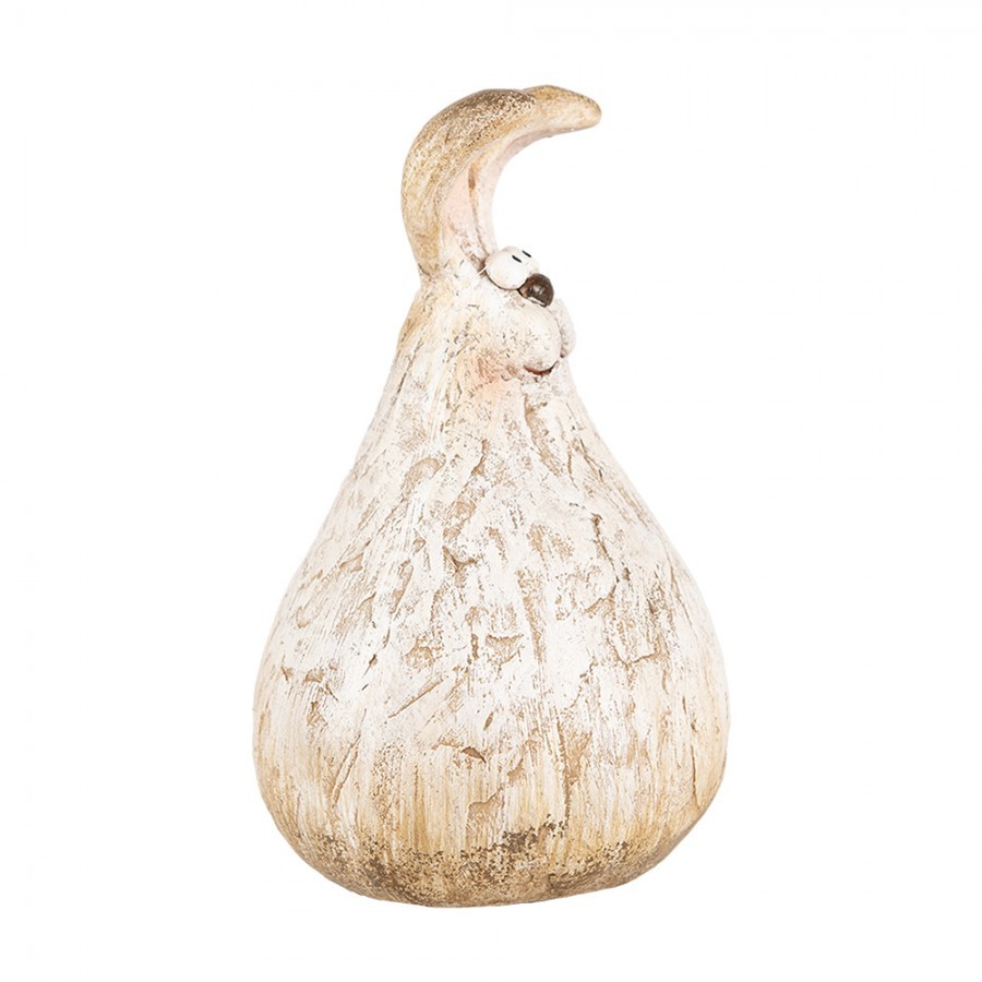 Béžová antik dekorace králík - 10*9*14 cm