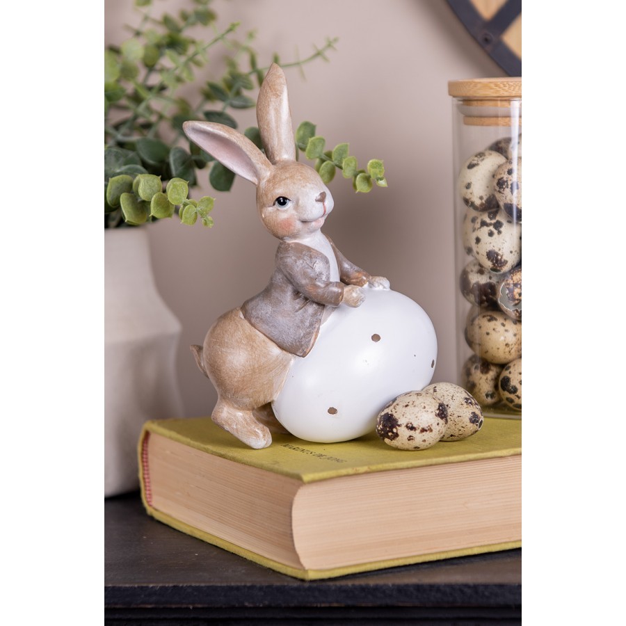 Velikonoční dekorace králík s vajíčkem - 11*7*17 cm