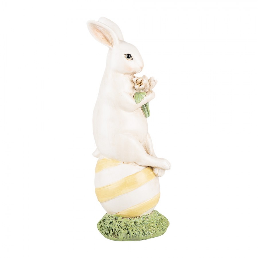 Dekorace králík s tulipány sedící na vajíčku - 7*7*19 cm