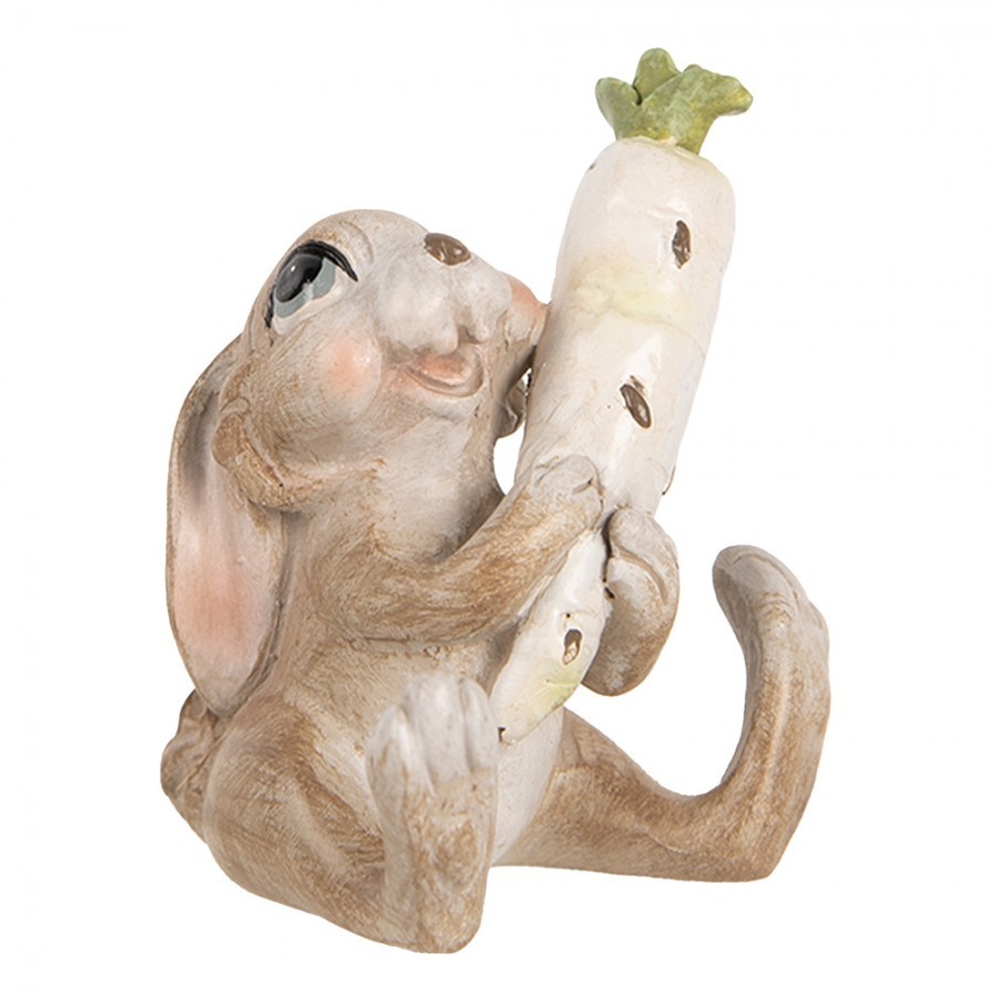 Decorative Figurine Rabbit 6x5x7 Cm Beige Plastic - 6*5*7 cm