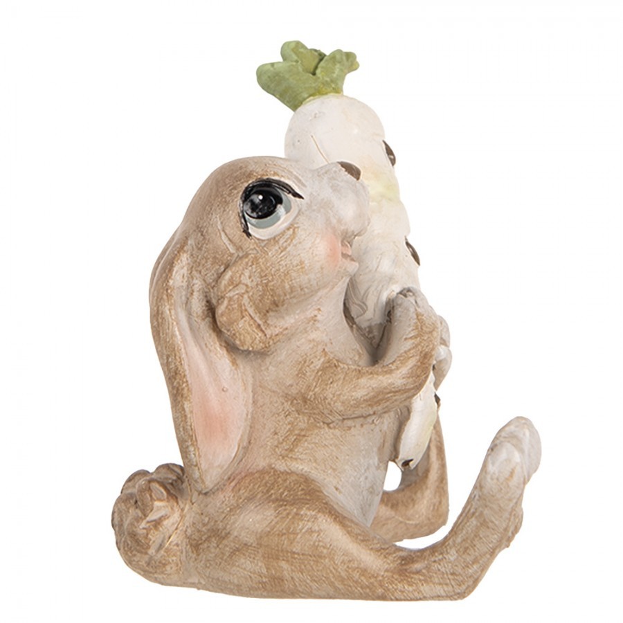 Decorative Figurine Rabbit 6x5x7 Cm Beige Plastic - 6*5*7 cm