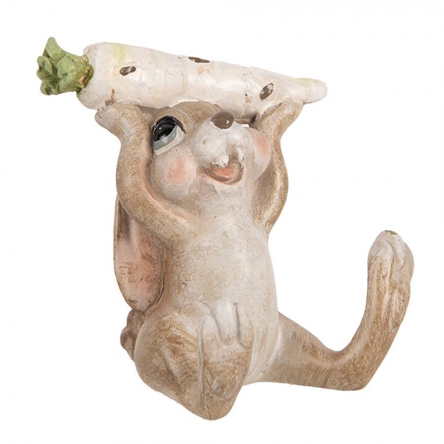 Decorative Figurine Rabbit 6x5x7 Cm Beige Plastic - 6*5*7 cm