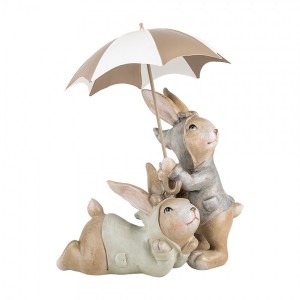 Dekorace králíčci pod deštníkem - 19*16*23 cm