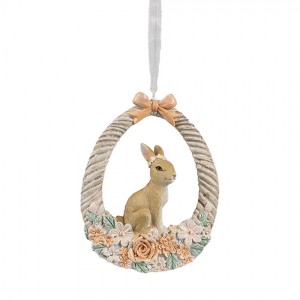 Závěsná dekorace králíček ve vajíčku - 7*2*10 cm