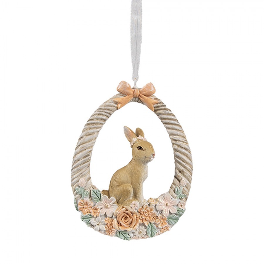 Závěsná dekorace králíček ve vajíčku - 7*2*10 cm