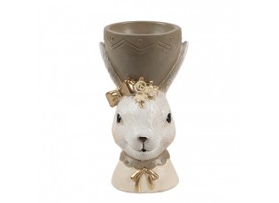 Béžový stojánek na vajíčko králičice s mašlí Egg Cup - 7*7*12 cm