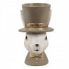 Béžový stojánek na vajíčko králík v klobouku Egg Cup - 7*7*12 cm Barva: béžováMateriál: PolyresinHmotnost: 0,13 kg