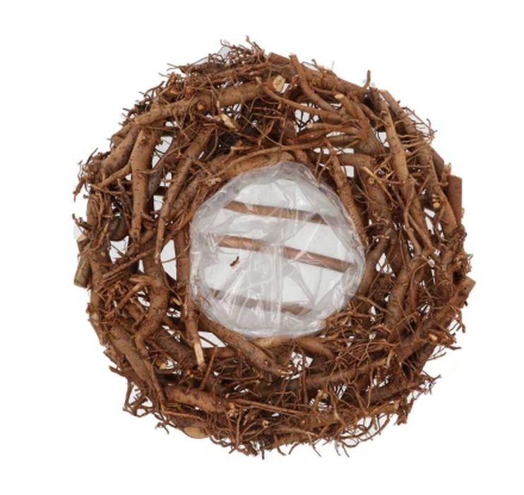 Hnědý květináč věnec z kořenů Root Wood - Ø 30 cm