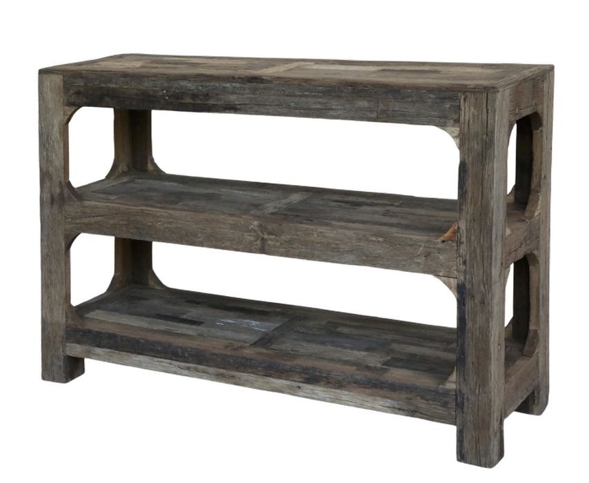 Hnědý dřevěný konzolový stůl regál Grimaud Unit - 120*40*80 cm