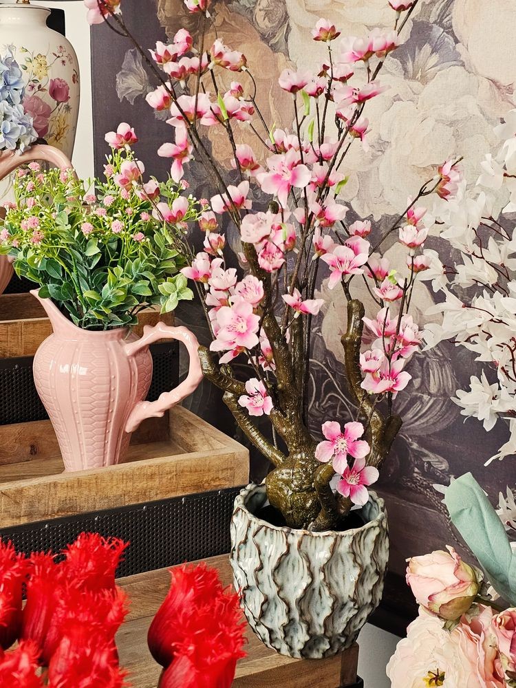 Dekorační stromek třešeň s růžovými květy Cherry Blossom - 18*18*70 cm