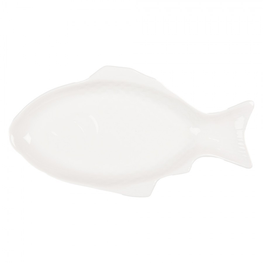 Bílá miska / talíř ve tvaru ryby Fish Bowl S - 36*18*4 cm / 375 ml