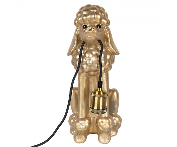 Table Lamp Dog Poodle 27x16x38 Cm Gold Colored Plastic - 27*16*38 cm E27/ma* 1*60W Clayre & Eef