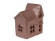 Hnědo-růžový keramický svítící LED domek - 10*6*11 cm Clayre & Eef