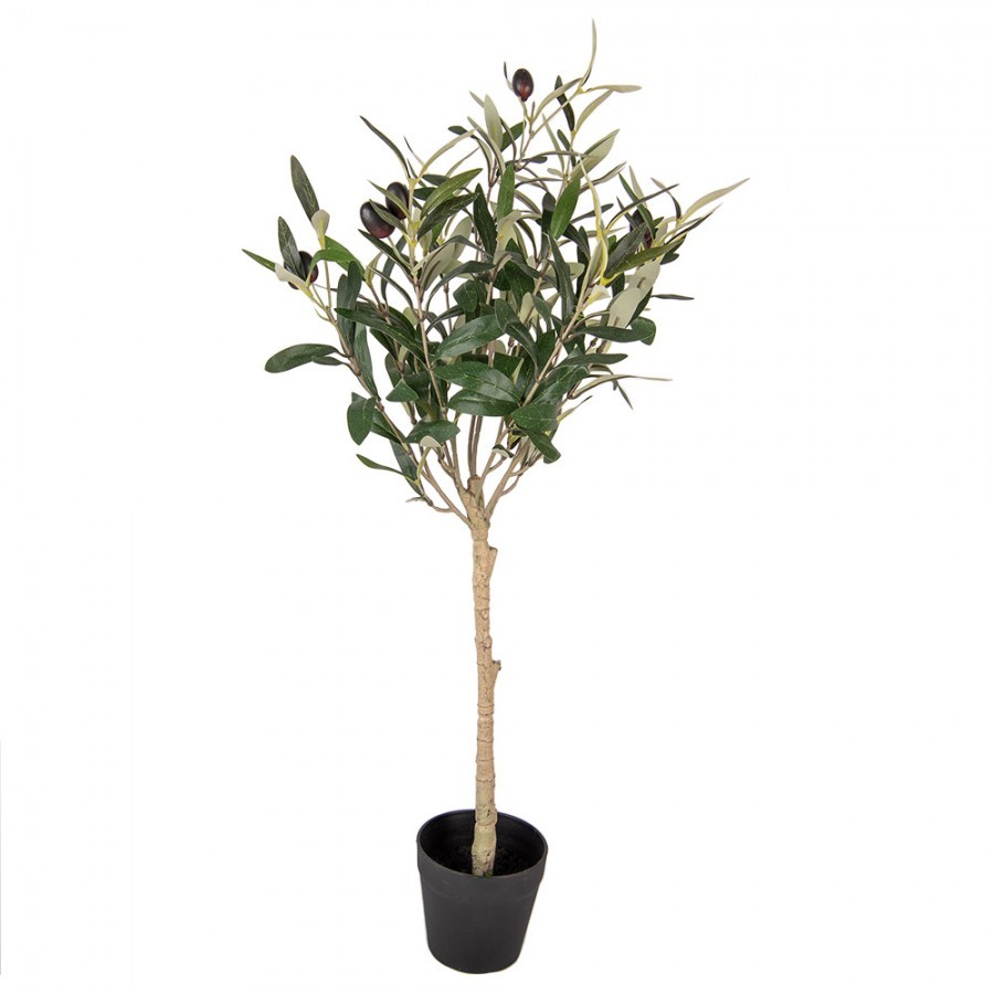 Dekorace umělý stromek olivovník s olivami Olea Tree - 15*15*70 cm