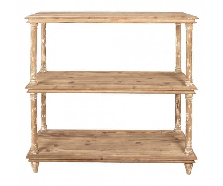 Přírodní antik dřevěný konzolový stolek / regál Bookrino - 110*40*113 cm Clayre & Eef