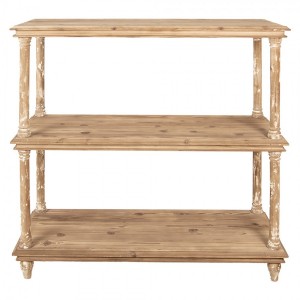 Přírodní antik dřevěný konzolový stolek / regál Bookrino - 110*40*113 cm