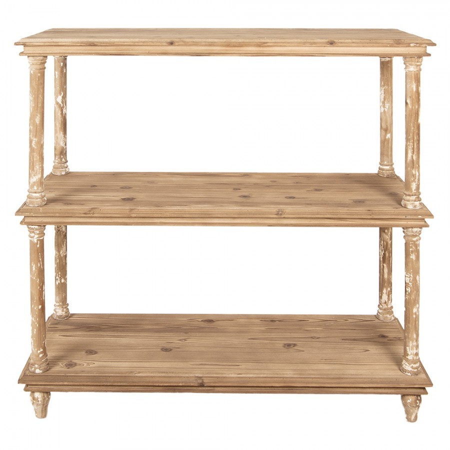 Přírodní antik dřevěný konzolový stolek / regál Bookrino - 110*40*113 cm